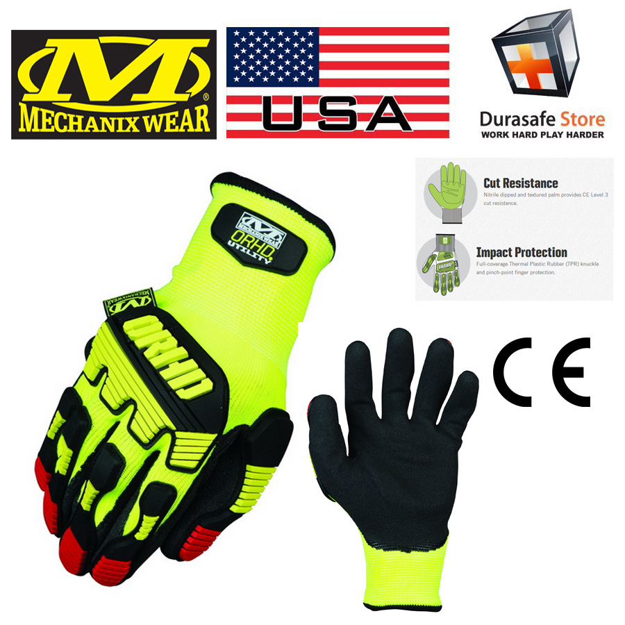 MECHANIX KHDGP ORHD Knit Utility Impact Glove Yellow Durasafe Shop