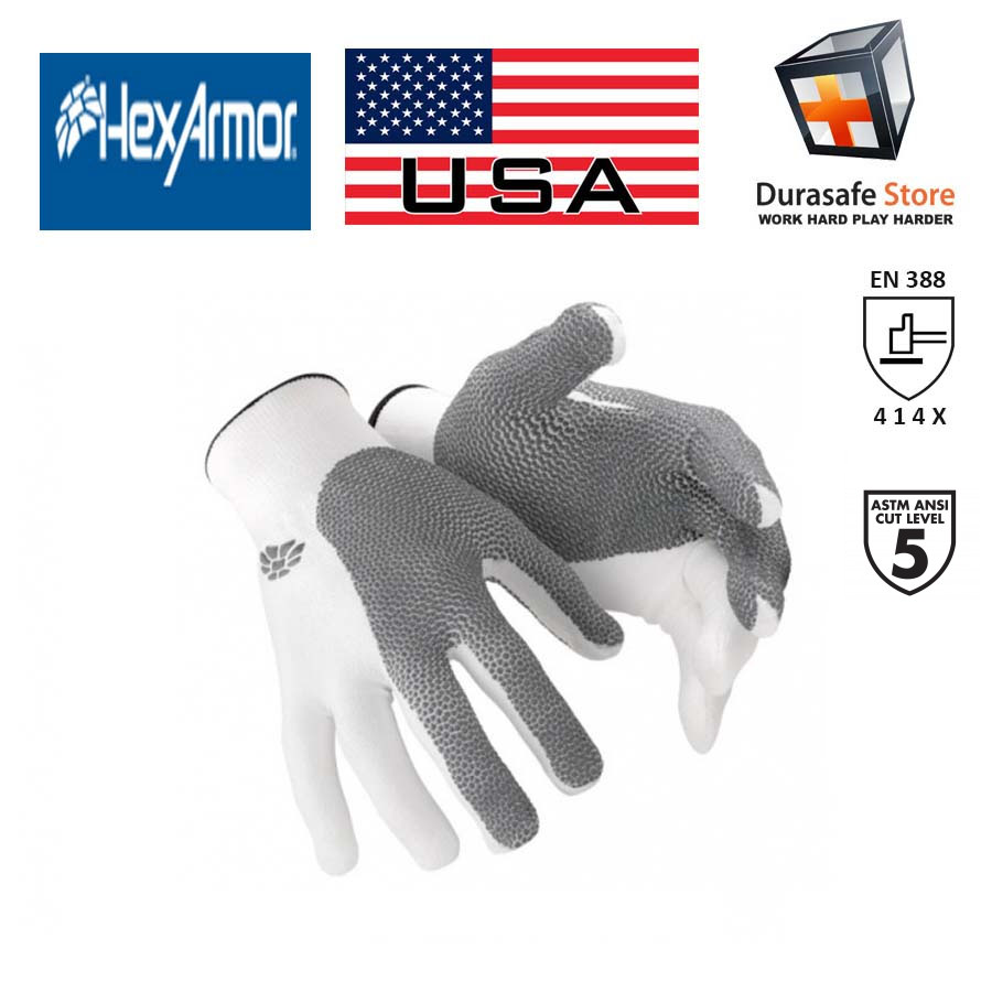 Hexarmor 10302 NXT Cut & Puncture Resistant Palm Glove Gray/White