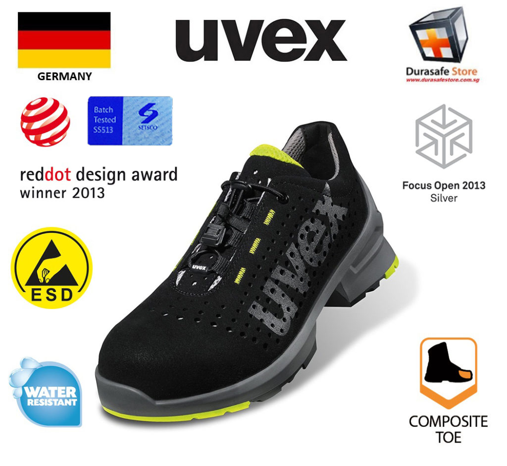 Uvex 8543 Uvex 1 Lightweight Safety Shoes Black/Yellow