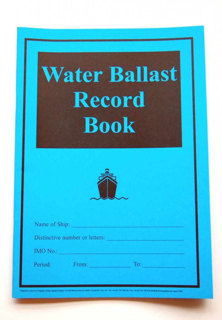 MARITIME PROGRESS UK PB1204Y Water Ballast Record Book (Impa 332642