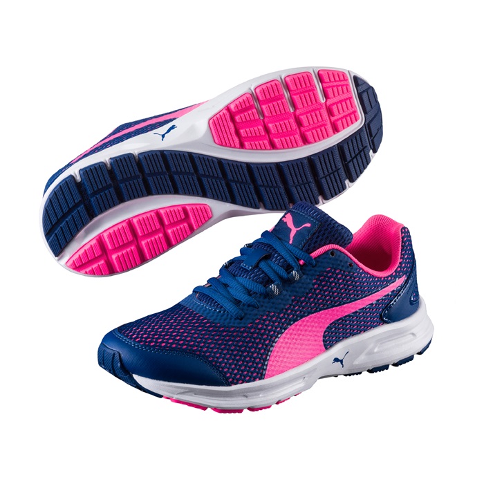 puma blue and pink shoes