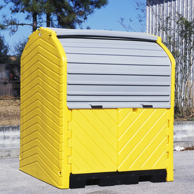 SPILLTECH ULT9637 UltraHard Top Plus 4Drum Storage Shed with Drain 64