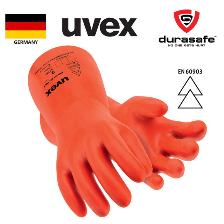 UVEX 60840 Power Protect V1000 Electrician's Glove Red 41cm Size 9,10 Durasafe Shop