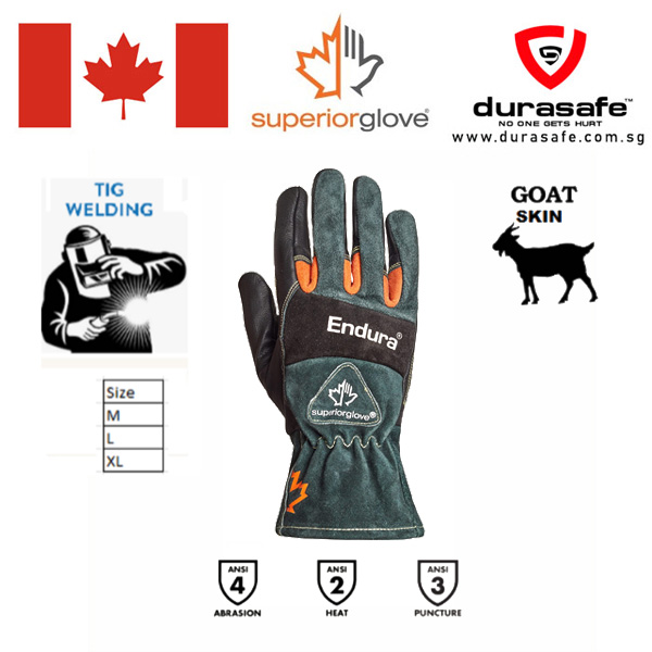SUPERIOR 398GLBB Endura® Goat TIG Welding Gloves Size L Durasafe Shop