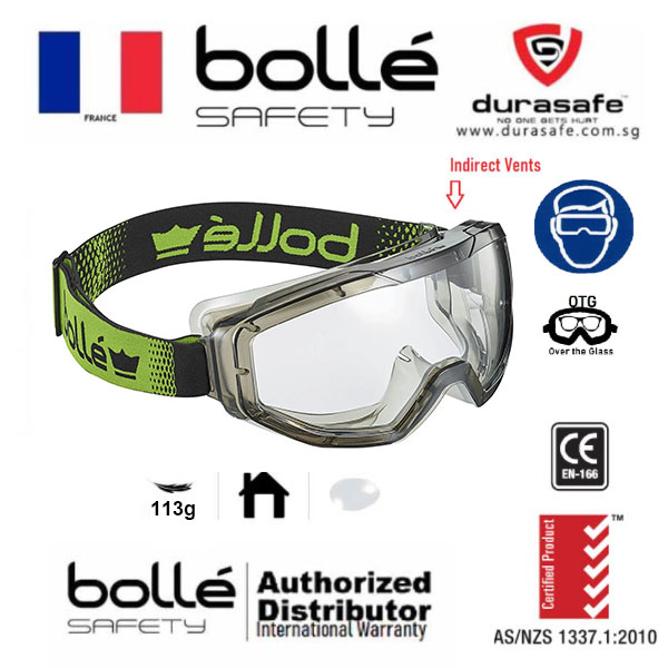 BOLLE GLOBEN11W Globe Unvented Sealed Safety Goggle 1